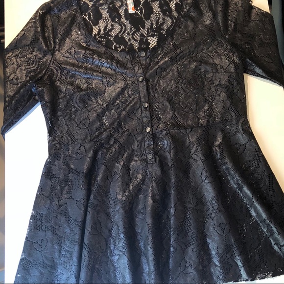 Free People Lace Peplum Top - Picture 2 of 10